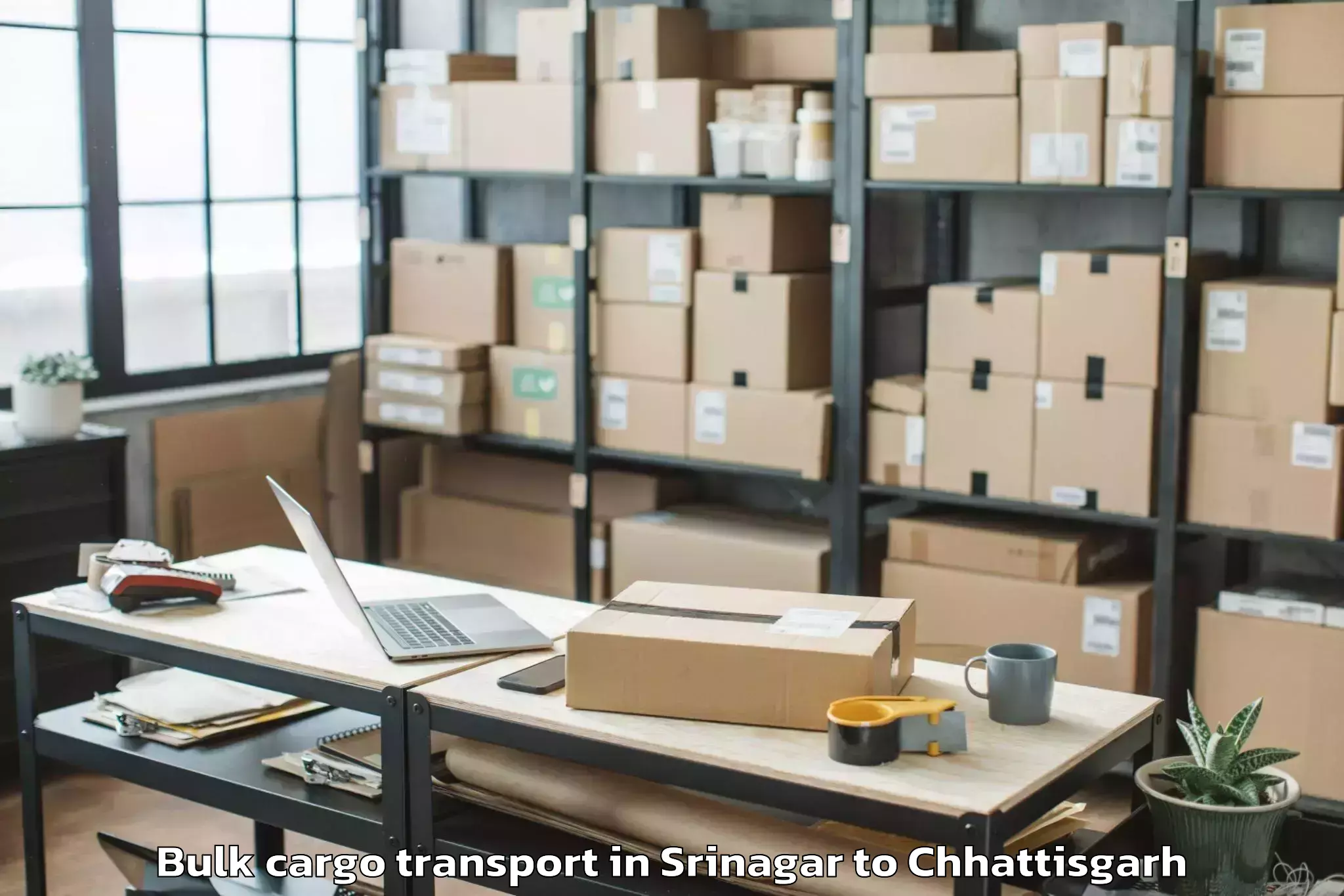 Reliable Srinagar to Chhindgarh Bulk Cargo Transport